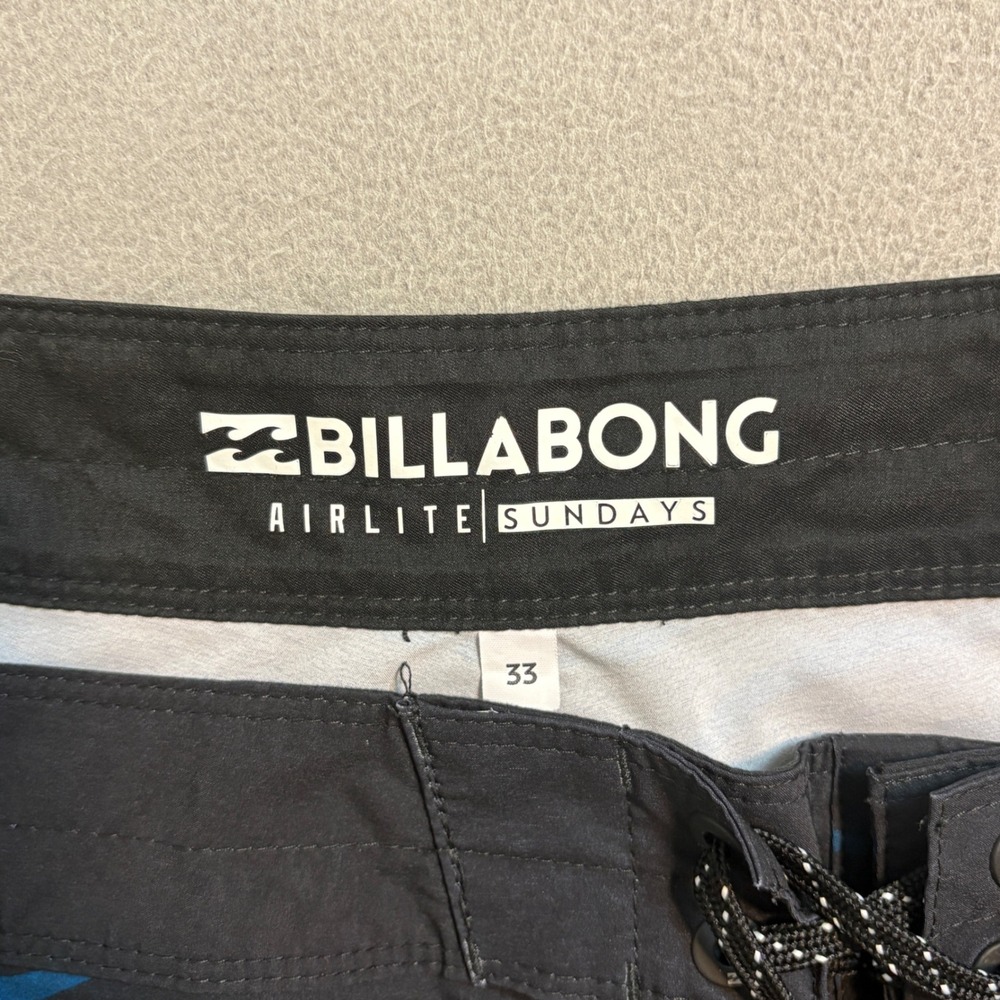 Billabong Airlite Sundays Mens 33 Board Shorts Black Rainbow Wave Stripe Swim - Picture 3 of 7